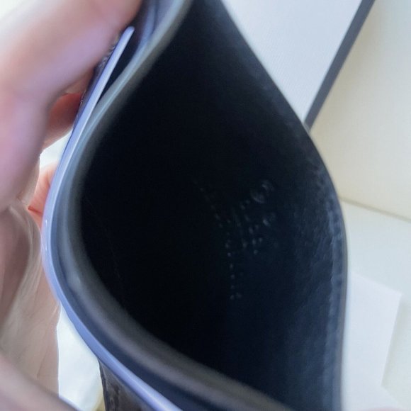 New Gucci Micro Guccissima GG Logo Leather Navy Blue Card Holder 100% authentic - Picture 4 of 5